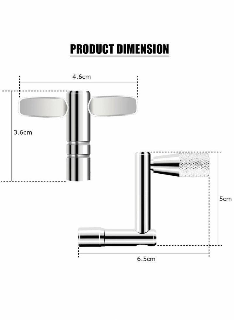 كاست ويف مفاتيح الطبول، 7 قطع من موالف مفاتيح الطبول العالمي، مفتاح ضبط الطبول من الفولاذ المطلي بالكروم، مفتاح طبول على شكل حرف T ومفتاح طبول على شكل حرف Z، قطع غيار آلات الإيقاع للعازفين على الطبول - Image 3