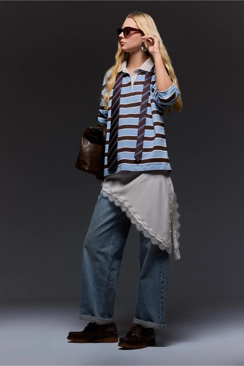 DeFacto Asymmetric Satin Normal Waist Mini Skirt