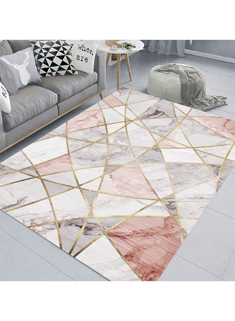 سجادة مستطيلة هندسية تجريدية من ألياف البوليستر عالية الجودة