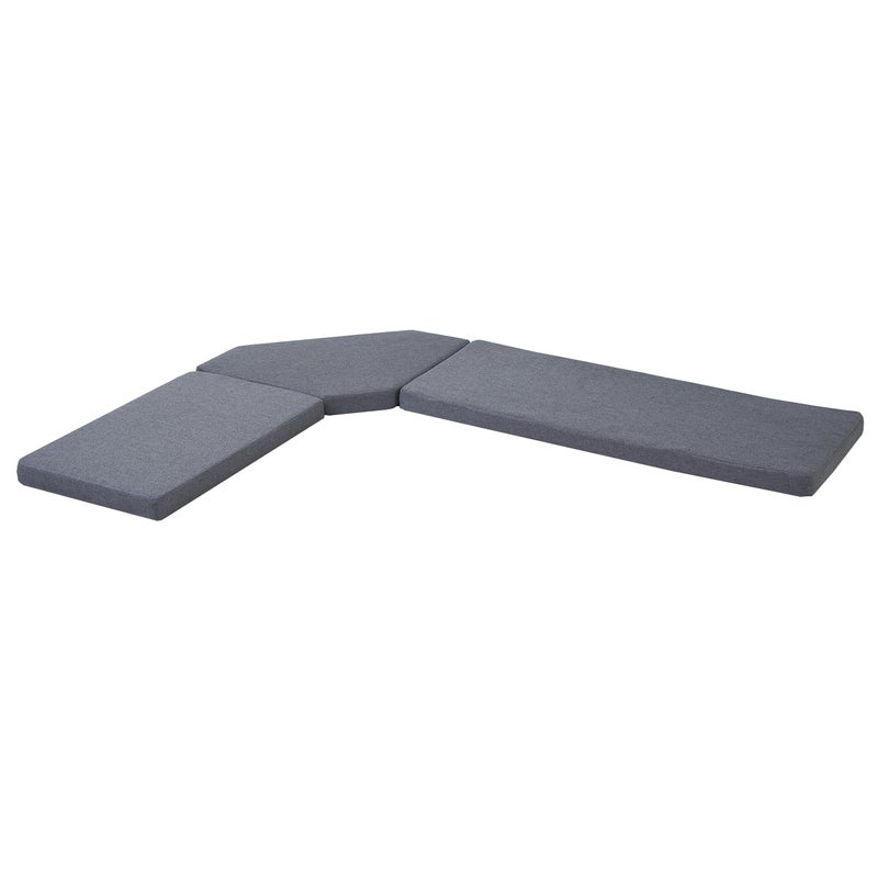 MICUSHION 4 Pieces Kitchen Breakfast Nook Cushions Set Corner Nook Dining Table Cushion linon Bench seat pad (Gray, Standard) - Image 3
