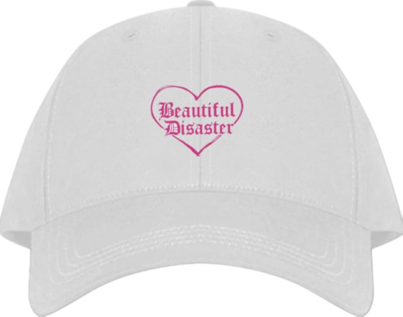 Beautiful Disaster Plain unisex baseball cap White
