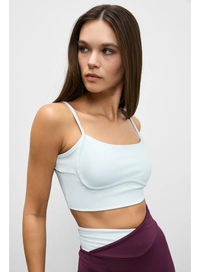 URBAN BEAT SHAVONTE Women's Stretchy and Soft-Textured Underbust Boned Padded Gray Sports Bustier.