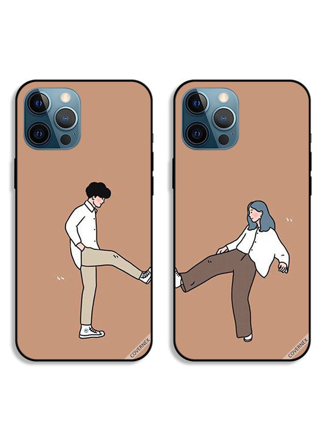 Covernex Two Cases For Apple iPhone 12 Pro Protective Covers Foot Bump High Five Couple Case Back Covers - Image 1