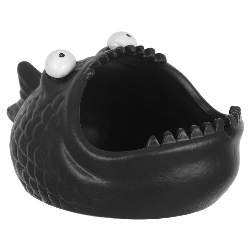 Windproof Ceramic Ashtray Big Mouth Fish Design Portable Desktop Ornament - Image 2