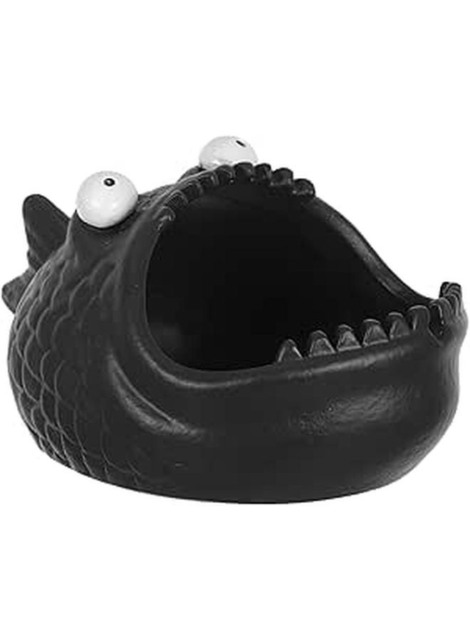 Windproof Ceramic Ashtray Big Mouth Fish Design Portable Desktop Ornament - Image 1