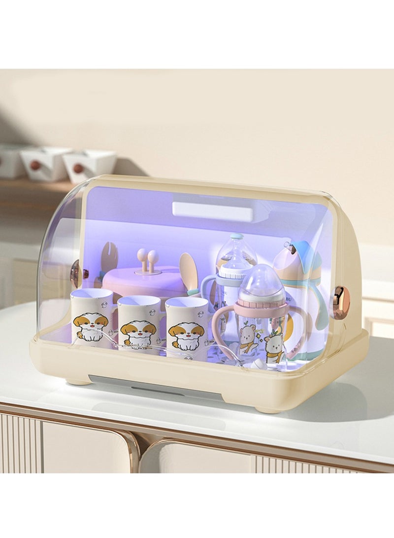 Large Baby Bottle Drying Rack, Bottle Storage Holder, Nursing Bottle Storage Box Organizer, Kitchen Dish Holder, Bottle Sterilizer with Cover, Ultraviolet Disinfection, Drying Rack - Image 1