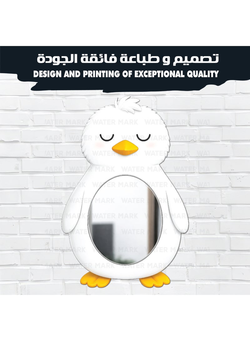 مرآة حائط للأطفال علي شكل بطه للجنسين مصنوعة من خشب عالي الجودة بتصميم لطيف لمسة ديكور عصرية، آمنة تمامًا وغير قابلة للكسر، خفيفة الوزن وسهلة التركيب لتضفي أناقة على غرفة الطفل - Image 2