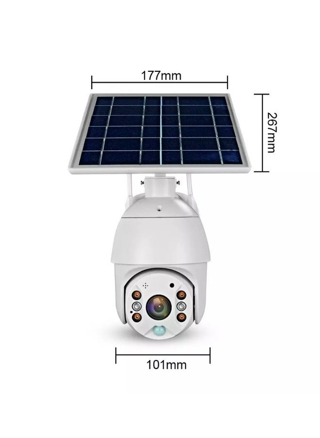 4G Solar Camera with Memory Card 4G LTE SIM Card IP Security Camera 8 MP CCTV Camera Outdoor 1080P Night Vision PTZ Color IR Night Vision Dual Sensor Motion Detection Tilt Surveillance Camera System