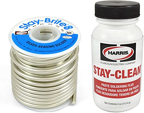 Harris Solder Kit SB861 SCPF4 StayBrite 8 Silver Bearing Solder with Flux - Image 1