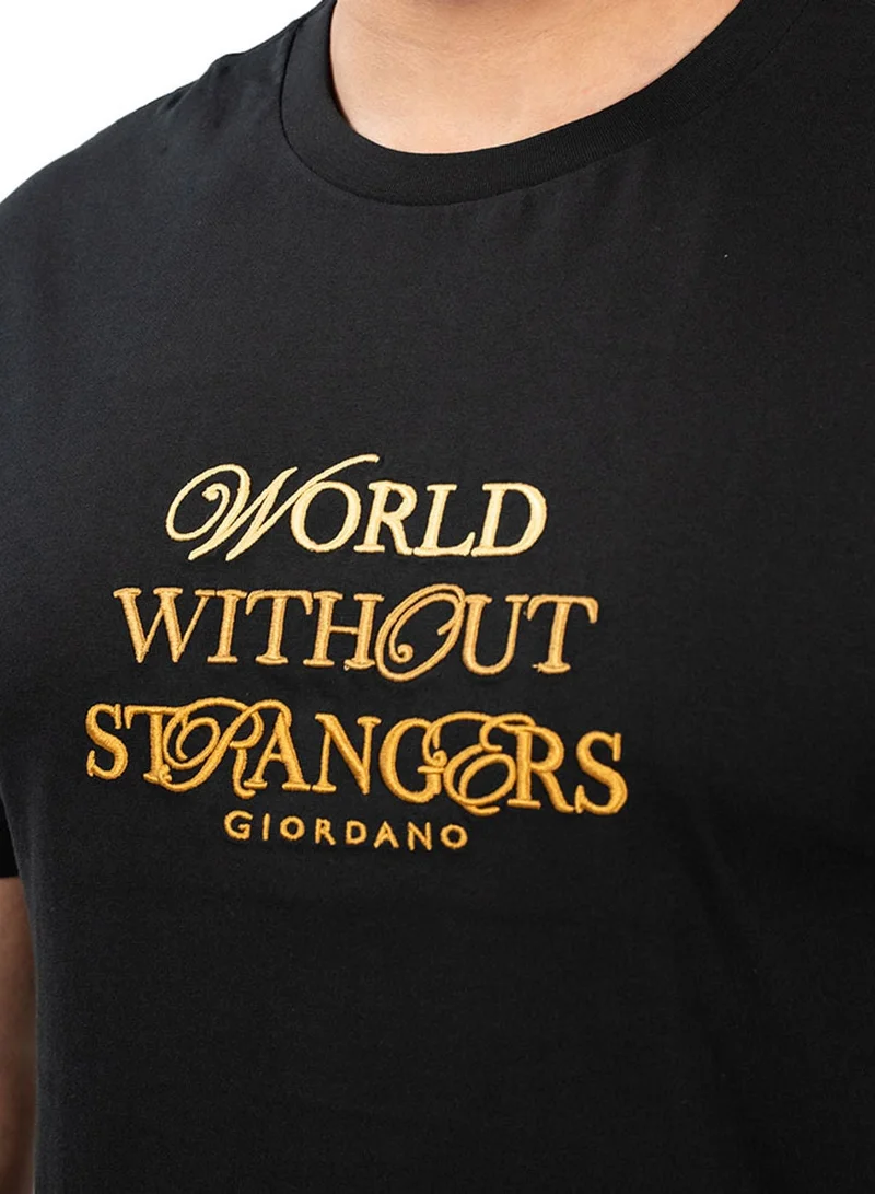 GIORDANO  Men's Slim Fit Cotton Jersey Crew Neck Print Tee | WWS Graphic for Men | Best Price UAE