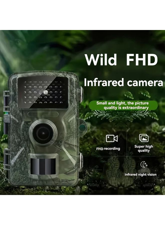 كاميرا تتبع الصيد الخارجية باللون الأخضر العسكري بدقة 1080بك - رؤية ليلية مع كشف حركة - Image 1