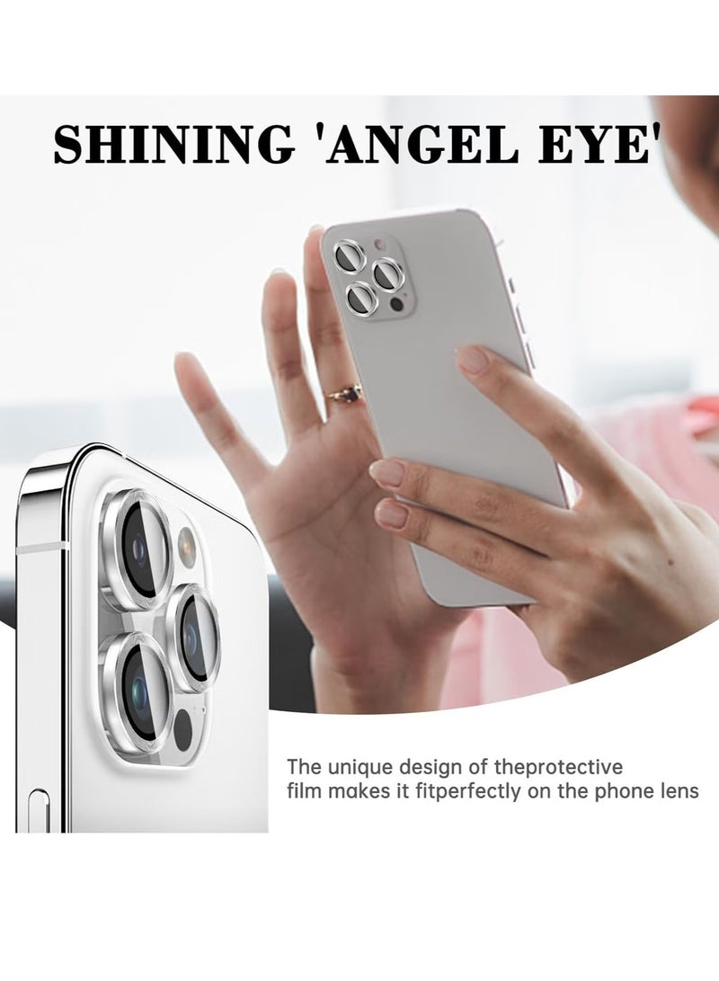 ELTRAZONE Camera Lens Protector for iPhone 16 Pro/16 Pro Max – Tempered Glass Camera Cover Screen Protector with Automatic Alignment Metal Individual Rings, HD Anti-Scratch Accessories (Silver) - Image 3
