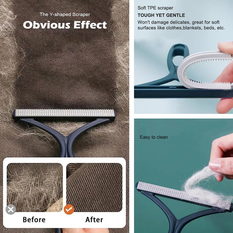 Airbee Pet Hair Remover 3-Pack, Dog Cat Hair Remover, Lint Shaver Cleaner Pro, Fur Removal Tool, Portable Carpet Scraper, Fuzz Rollers Hairball Brush for Carpets, Clothes, Car Mats, Couch, Pet Bed, Furniture - Image 3