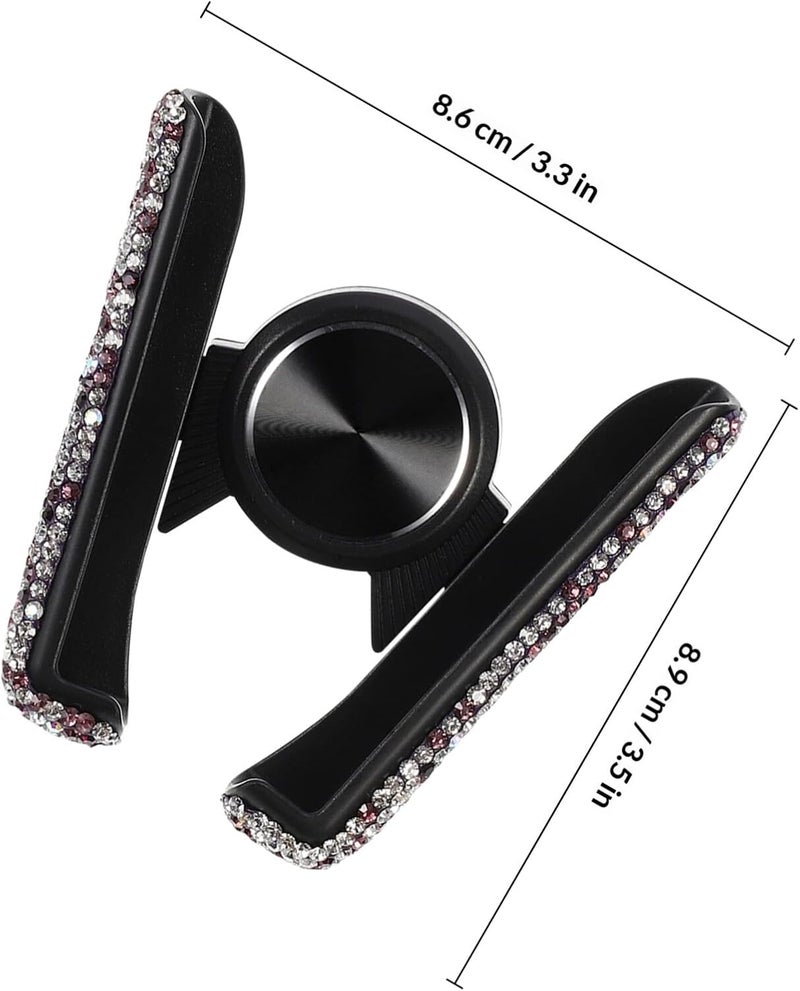 Gatuida Air Vent Car Phone Mount with Sparkling Clip, Automatic Car Phone Bracket for Navigation, Portable Vent Cradle Holder Compatible with Smartphones, Purple Rhinestone Design - Image 2