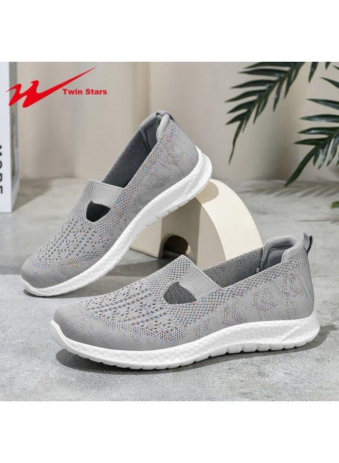 Double Star Eight Shuangxing Bate Elderly Women's Slip-on Shoes, Summer Breathable Walking Soft-soled Lightweight Comfortable Casual Shoes, Lazy Sports Mom Shoes - Image 1
