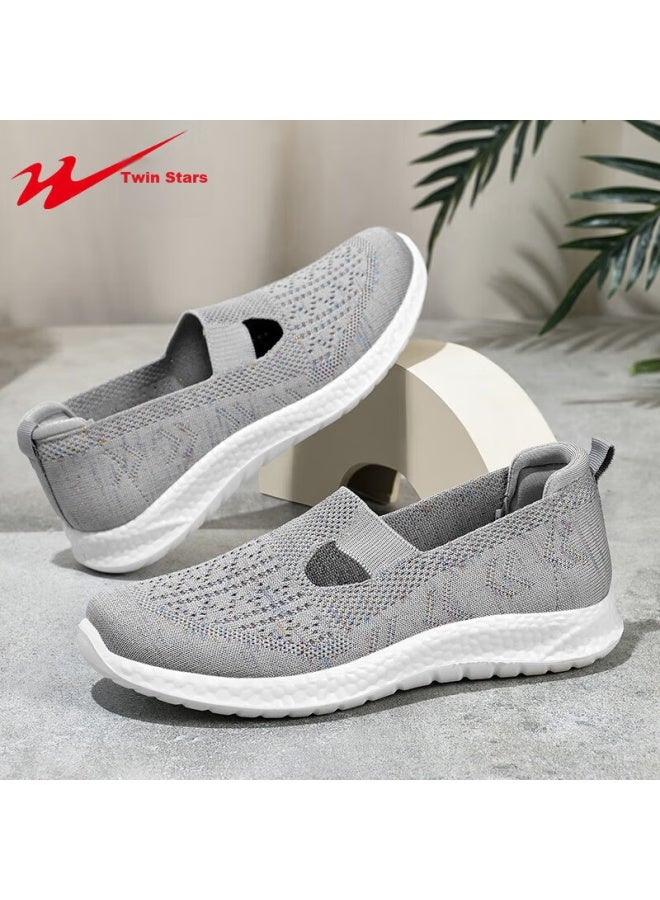 Double Star Eight Shuangxing Bate Elderly Women's Slip-on Shoes, Summer Breathable Walking Soft-soled Lightweight Comfortable Casual Shoes, Lazy Sports Mom Shoes - Image 2