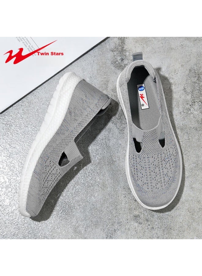 Double Star Eight Shuangxing Bate Elderly Women's Slip-on Shoes, Summer Breathable Walking Soft-soled Lightweight Comfortable Casual Shoes, Lazy Sports Mom Shoes - Image 3