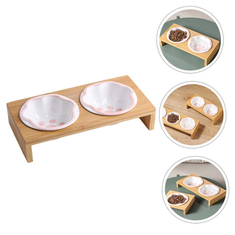 Ceramic Elevated Cat Bowl Easy Clean Slip Design For Indoor Cats - Image 4