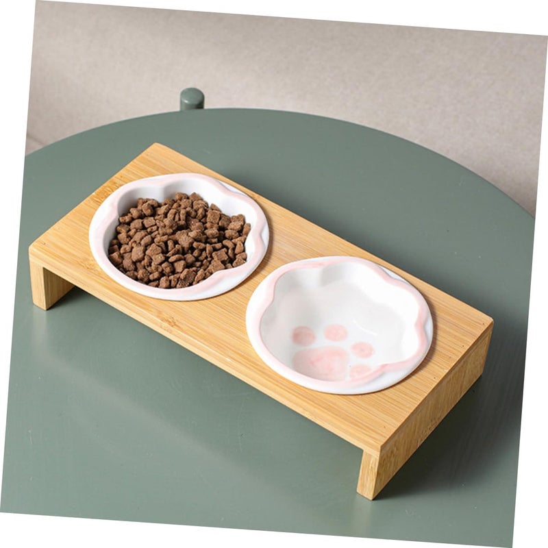 Ceramic Elevated Cat Bowl Easy Clean Slip Design For Indoor Cats - Image 5