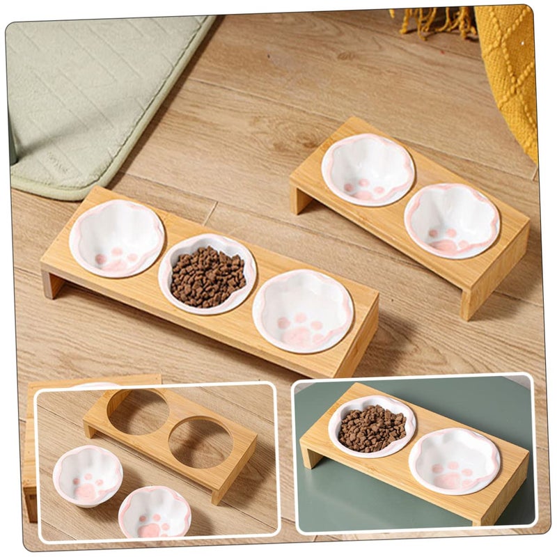 Ceramic Elevated Cat Bowl Easy Clean Slip Design For Indoor Cats - Image 3