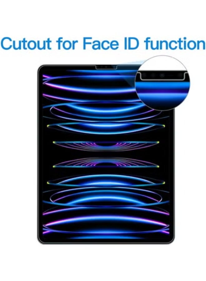 واقي الشاشة لجهاز ايباد برو 12.9 انش (موديل 2021/2020/2018)، متوافق مع خاصية التعرف على الوجه، طبقة زجاج مقسى- شفاف - Image 3