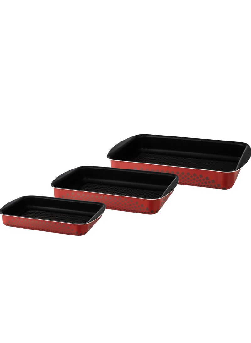 FAST 3-piece oven tray set, coated with non-stick Teflon, 3 sizes: large 40 cm, medium 35 cm, and small 30 cm - Image 2