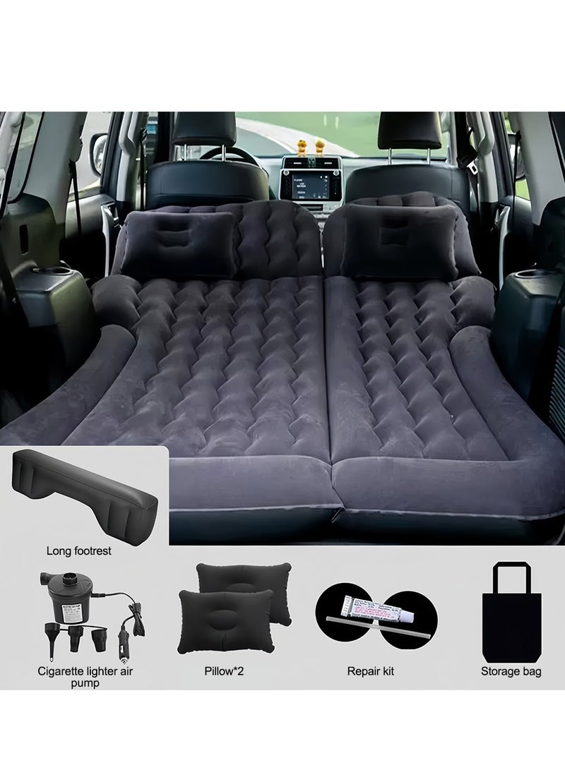 ايتي لايف مرتبة هوائية للسيارة - مرتبة هوائية قابلة للطي والنفخ للمقعد الخلفي - مرتبة هوائية سميكة ومتراكبة مع مضخة هواء كهربائية ومسند قدم طويل ووسادتين، مناسبة للسيارات السيدان/الشاحنات/سيارات الدفع الرباعي - Image 1