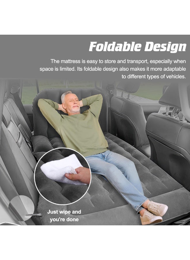 ايتي لايف مرتبة هوائية للسيارة - مرتبة هوائية قابلة للطي والنفخ للمقعد الخلفي - مرتبة هوائية سميكة ومتراكبة مع مضخة هواء كهربائية ومسند قدم طويل ووسادتين، مناسبة للسيارات السيدان/الشاحنات/سيارات الدفع الرباعي - Image 4