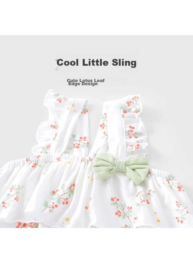 Youqi Baby Girl Summer Clothes, Infant Summer Outfit, Spaghetti Strap Romper, Thin Vest, Ruffle Trim, Baby Girl Summer Outdoor Onesie - Image 3