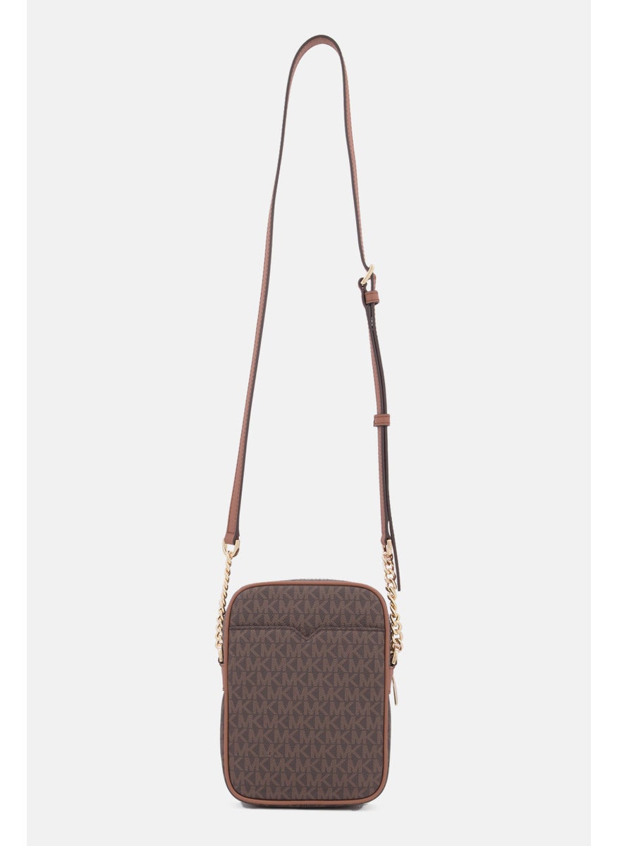 Michael Kors Women Brand Logo Chain Cross Body Bag 22 H x15 L x 8 W cm, Dark Brown  - Image 3