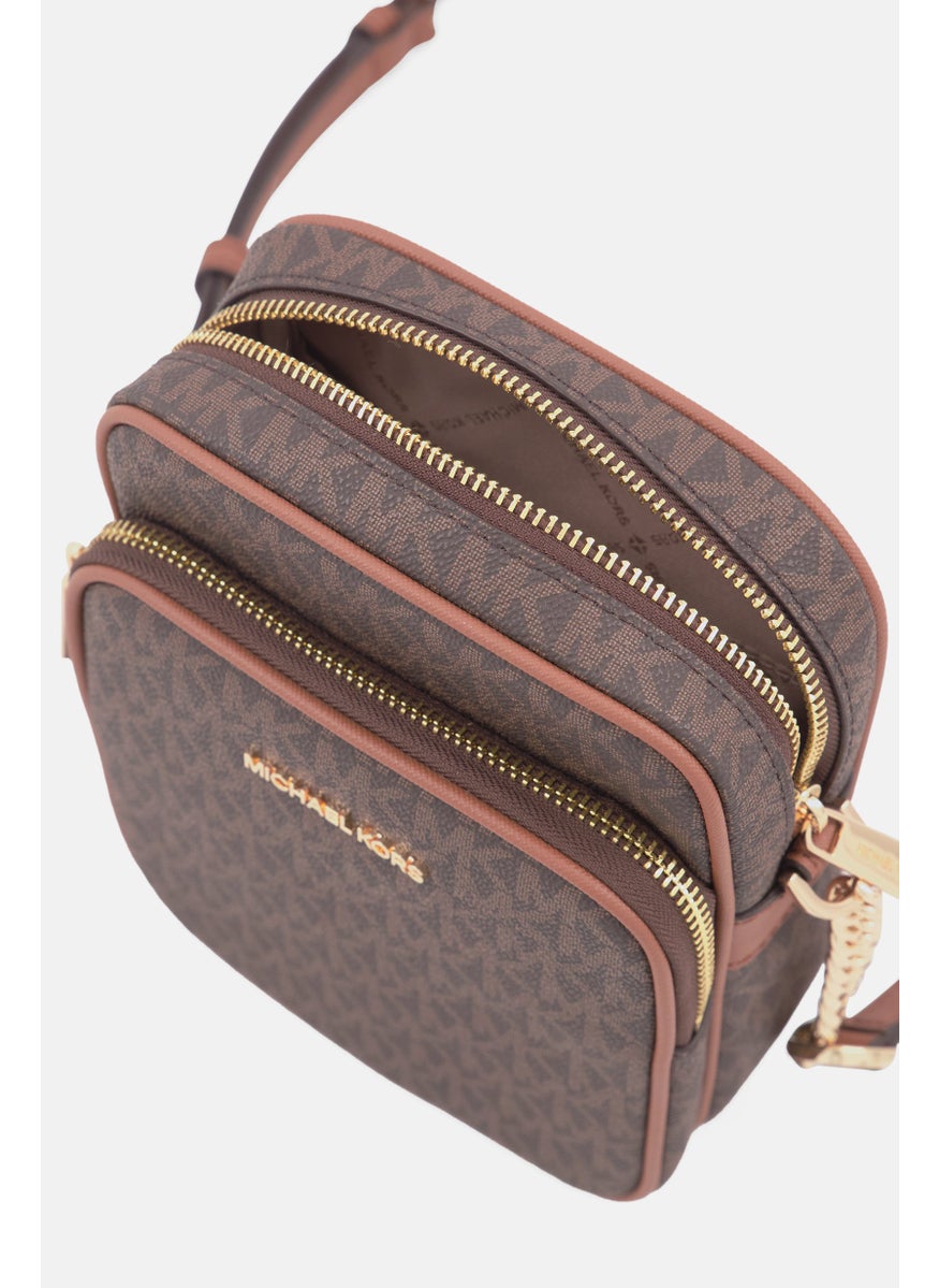 Michael Kors Women Brand Logo Chain Cross Body Bag 22 H x15 L x 8 W cm, Dark Brown  - Image 4
