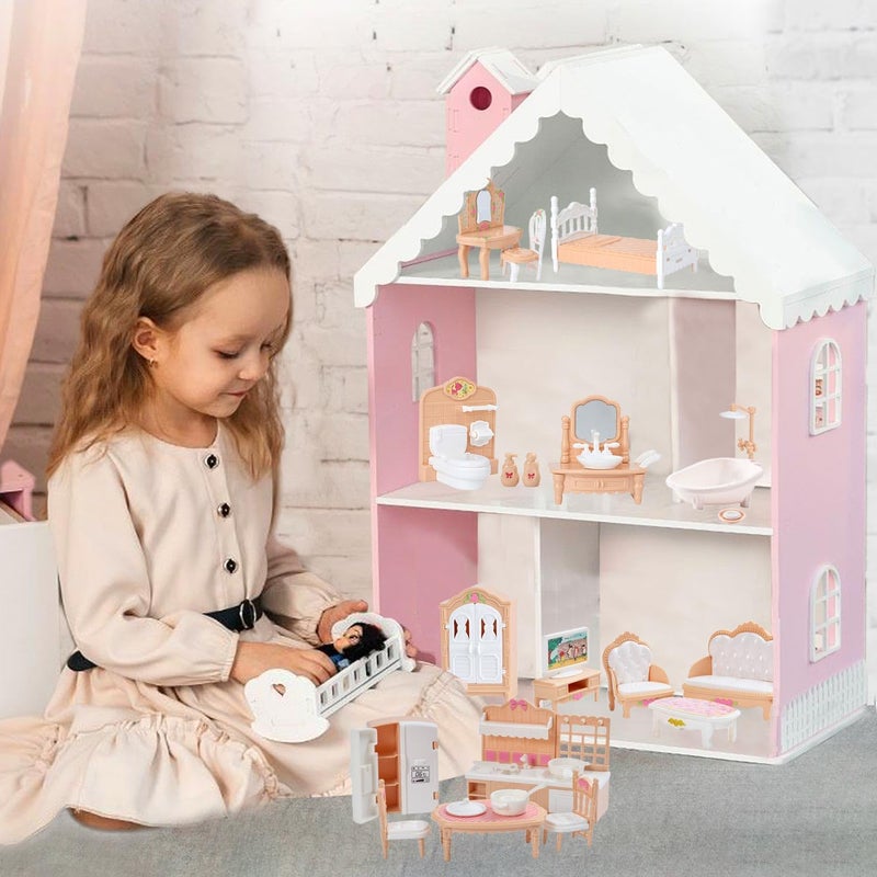 Thildani 35 Pcs Dollhouse Furniture Accessories Set Mini House Furniture Small Dollhouse Miniature Furniture Play House Accessories 1:12 Tiny Kitchen Bedroom LivingRoom Bathroom Boy Girl Toddler3Y+ - Image 4