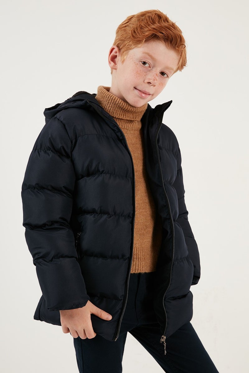 Lela معطف شتوي مبطن ببطانة قطنية مع غطاء ور pockets معطف أولاد 5761911  - Image 1