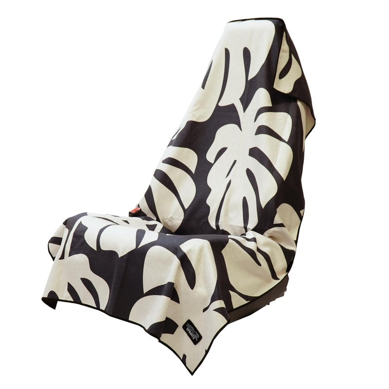 Sprints Athletic Running Towel, Full-Sized, Car Seat Cover - Performance Microfiber (Monstera of Race's Past) - Image 1