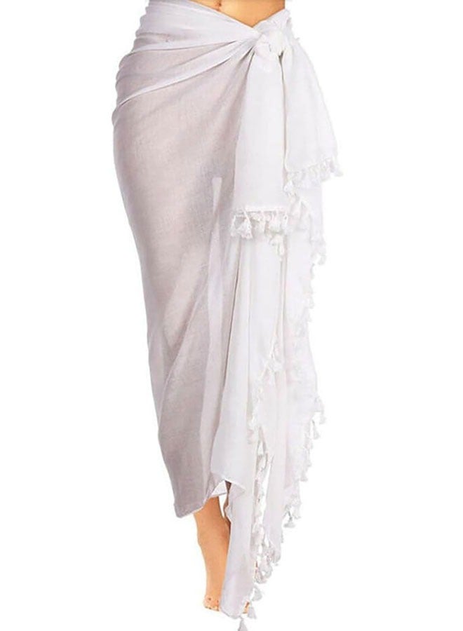 HAWAWA Long Sarong Cover Up Womens with Tassel Beach Cover Up Bikini Bathing Suit Swimsuit Scarf Swimwear Coverup Sarong Pareo Wraps for Women Girl  - Image 1