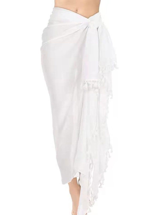 HAWAWA Long Sarong Cover Up Womens with Tassel Beach Cover Up Bikini Bathing Suit Swimsuit Scarf Swimwear Coverup Sarong Pareo Wraps for Women Girl  - Image 3