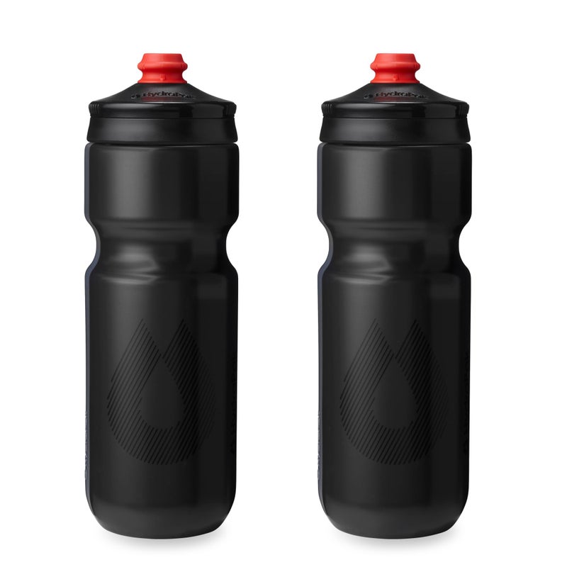 HydraPak | Polar Bottle - Breakaway Surge Lightweight Bike Water Bottle 2-Pack - High Flow, Cycling & Sports Squeeze Bottle (Charcoal, 740ml / 25oz) - Image 1
