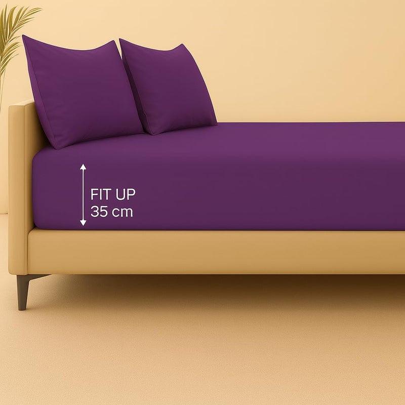 Amali  4 Pieces Bedsheet Set Single Size (120 x 200+35cm) Including 1 Duvet Cover 1 Fitted Sheet 1 Oxford & 1 Standard Pillowcases Durable & Long Lasting Quality - Image 4