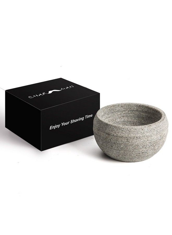 CHARMMAN Shaving Soap & Cream Bowl For Men Natural Granite Stone Keep Warm Better Easier To Lather - Image 3