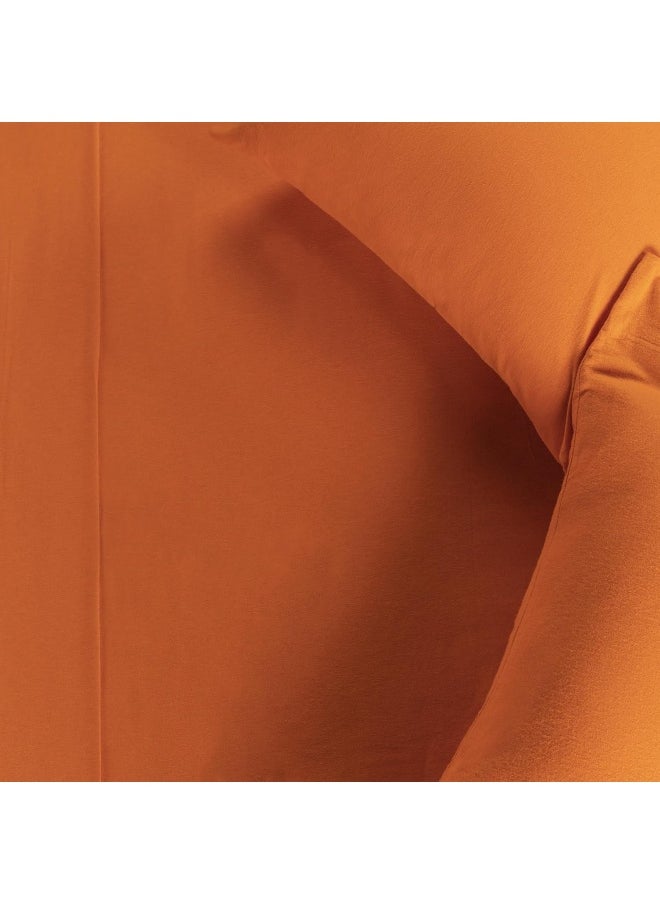 Superior Superior Premium Cotton Flannel Sheets, All Season 100% Brushed Cotton Flannel Bedding, 4-Piece Sheet Set with Deep Fitting Pockets - Pumpkin Solid, Queen Bed  - Image 3