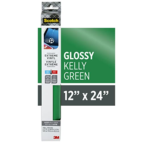 Scotch Extreme Premium Vinyl, 12 x 24 in, Perfect for Outdoor and Automotive Projects, Holds Securely Under The Toughest Conditions, Kelly Green (VIN-EX-KGRN) - Image 2
