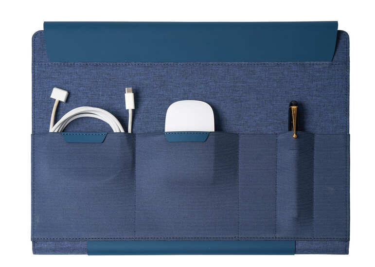 Santhome Change Collection 2-in-1 Laptop Case / Foldable Stand & Portable Workstation | Eco-Friendly RPET Laptop Sleeve for 15.6” Devices | Accessory Storage, Water-Resistant, Premium Magnetic Closure - Image 5