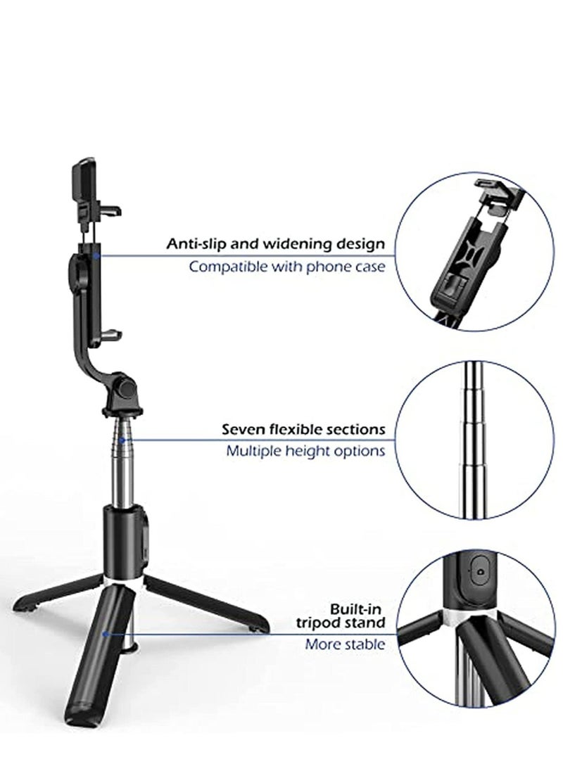 ELTRAZONE - Portable Selfie Stick Tripod with Light with Detachable Bluetooth Remote,41 Inch Extendable Tripod Compatible with IPhone 13 Pro/12/11 Pro/Max/XS/XR/X and Samsung Galaxy S10/S9 Plus - Image 1