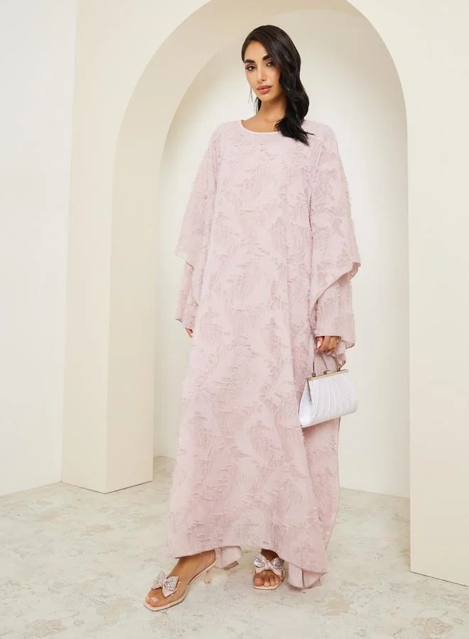 Amirah  Women Lilac Textured Maxi Kaftan for Women | Best Price UAE