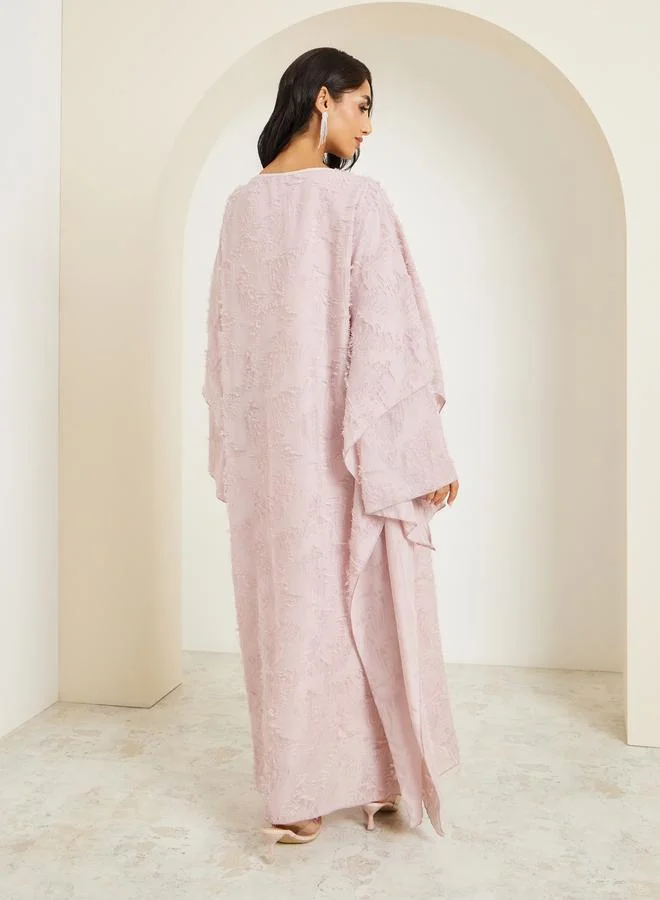 Amirah  Women Lilac Textured Maxi Kaftan for Women | Best Price UAE