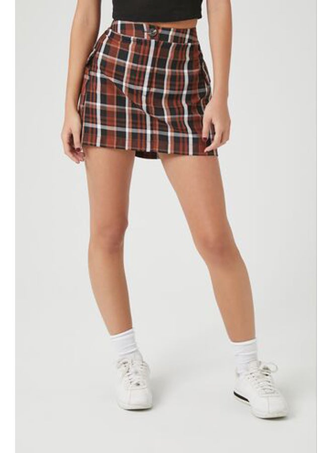 FOREVER 21 تنورة قصيرة منقوشة بقصة A - Image 3