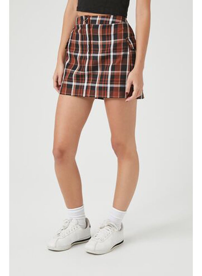 FOREVER 21 تنورة قصيرة منقوشة بقصة A - Image 4