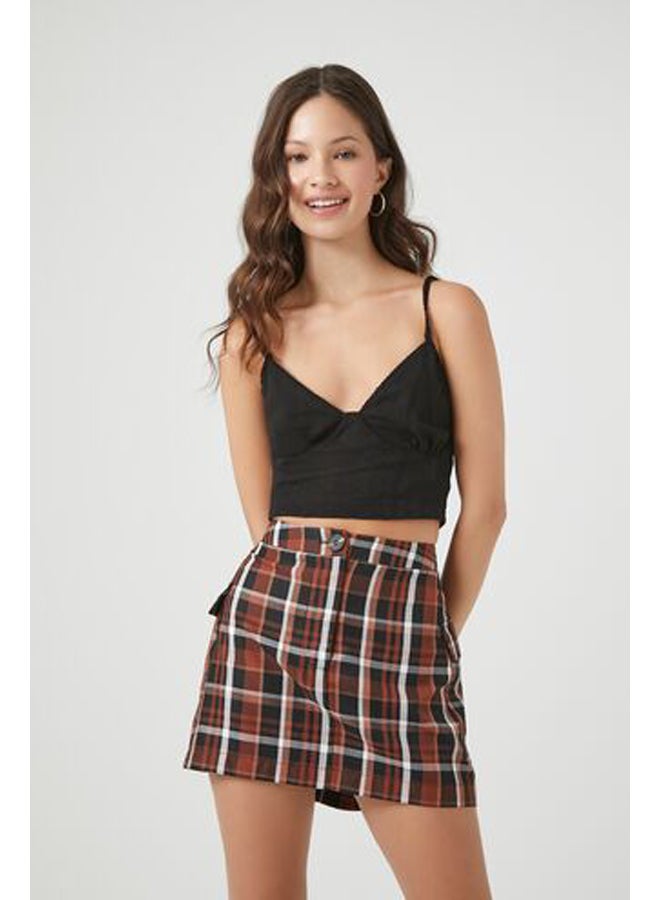 FOREVER 21 تنورة قصيرة منقوشة بقصة A - Image 2