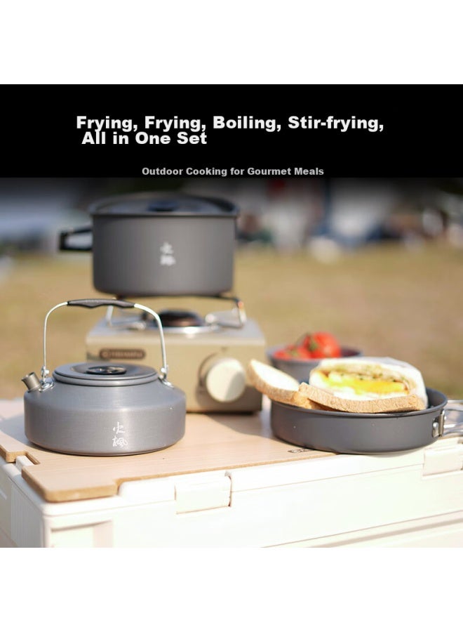 Fire-maple Jingyanye Camping Cookware Set , Outdoor Camping Portable Stove Cookware, Kettle, Tea Brewing Pot, Three-in - Image 4
