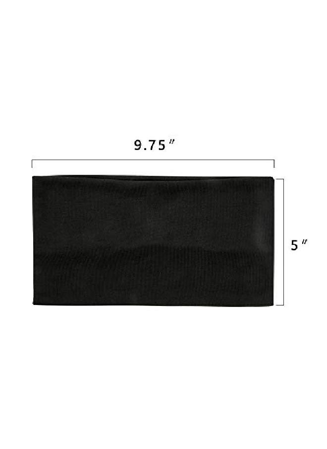 CM Cosmos Extra Wide 5 Inches Soft Stretchy Yoga Fashion Headband Black Color  - Image 3
